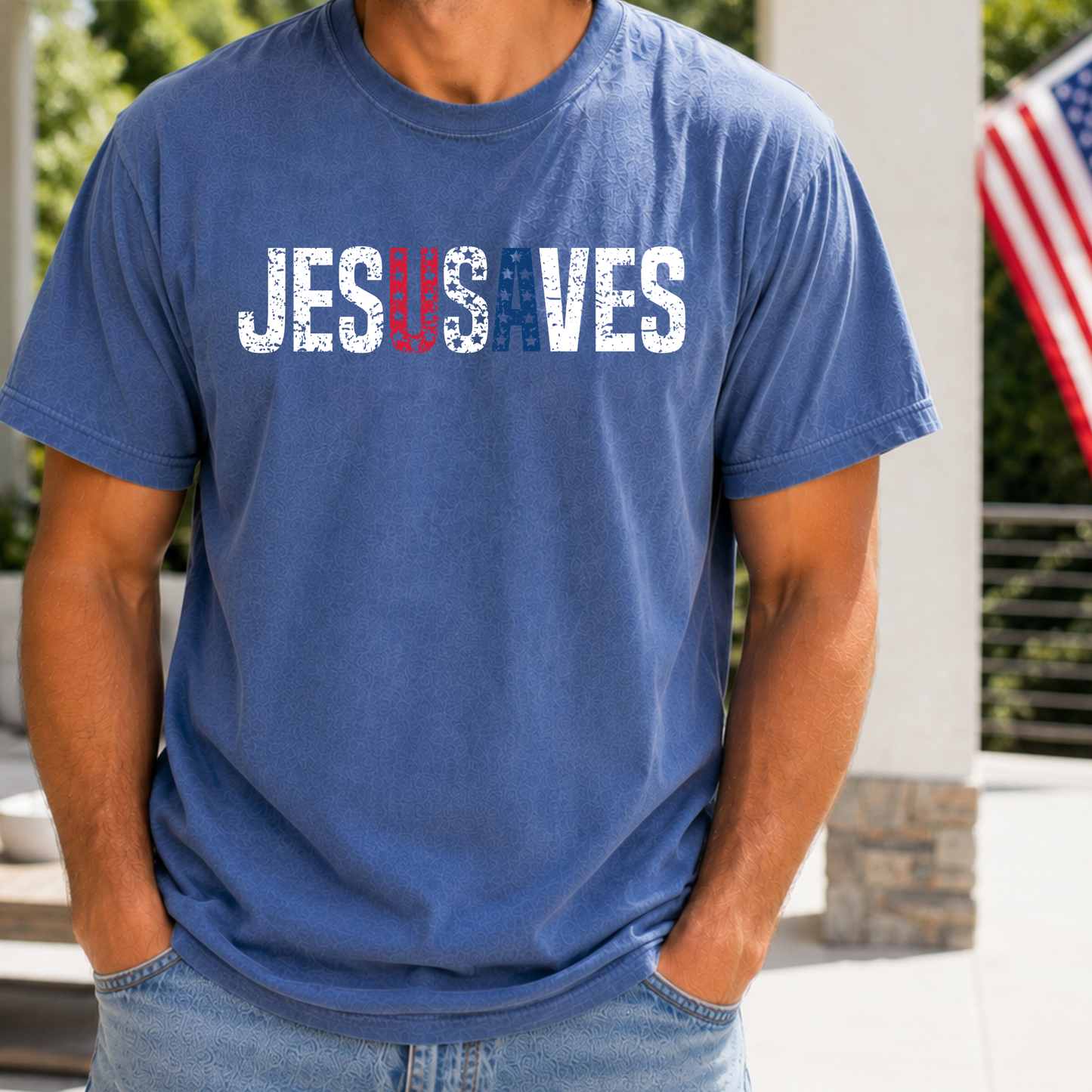 JESUSAVES on Blue Jean Tee