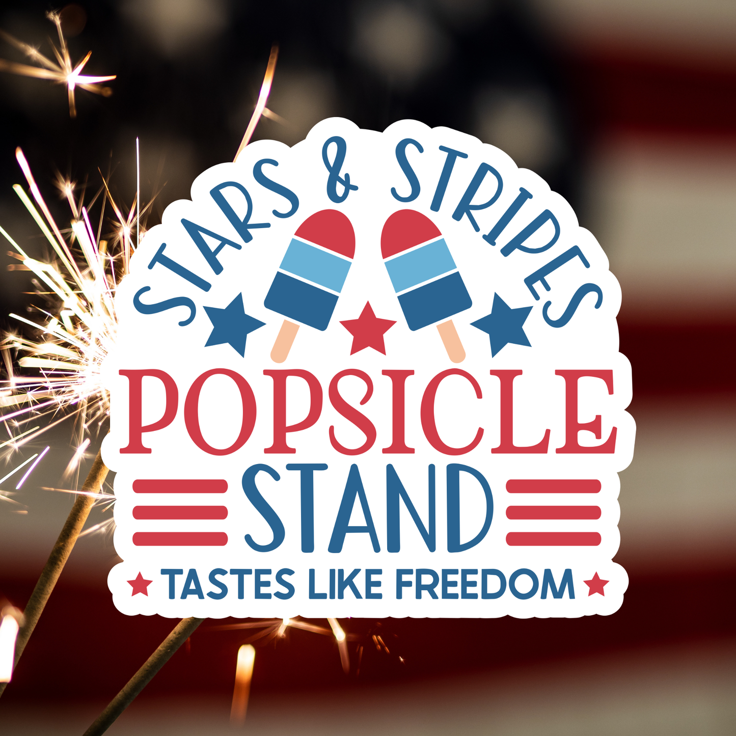 Patriotic Waterproof Vinyl Sticker - Popsicle Stand