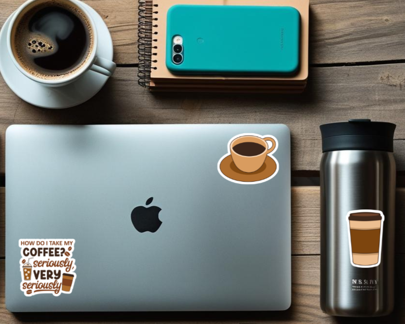 Coffee Mug Waterproof Vinyl Sticker