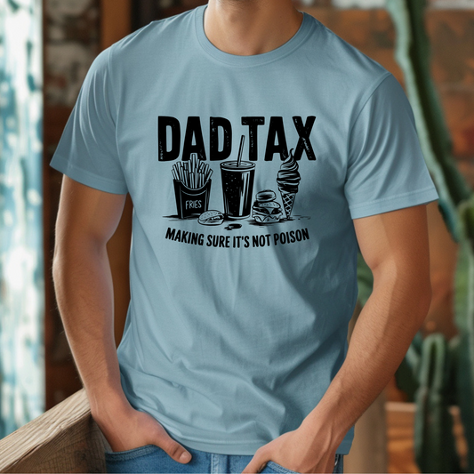 Dad Tax on Blue Lagoon Heather Tee