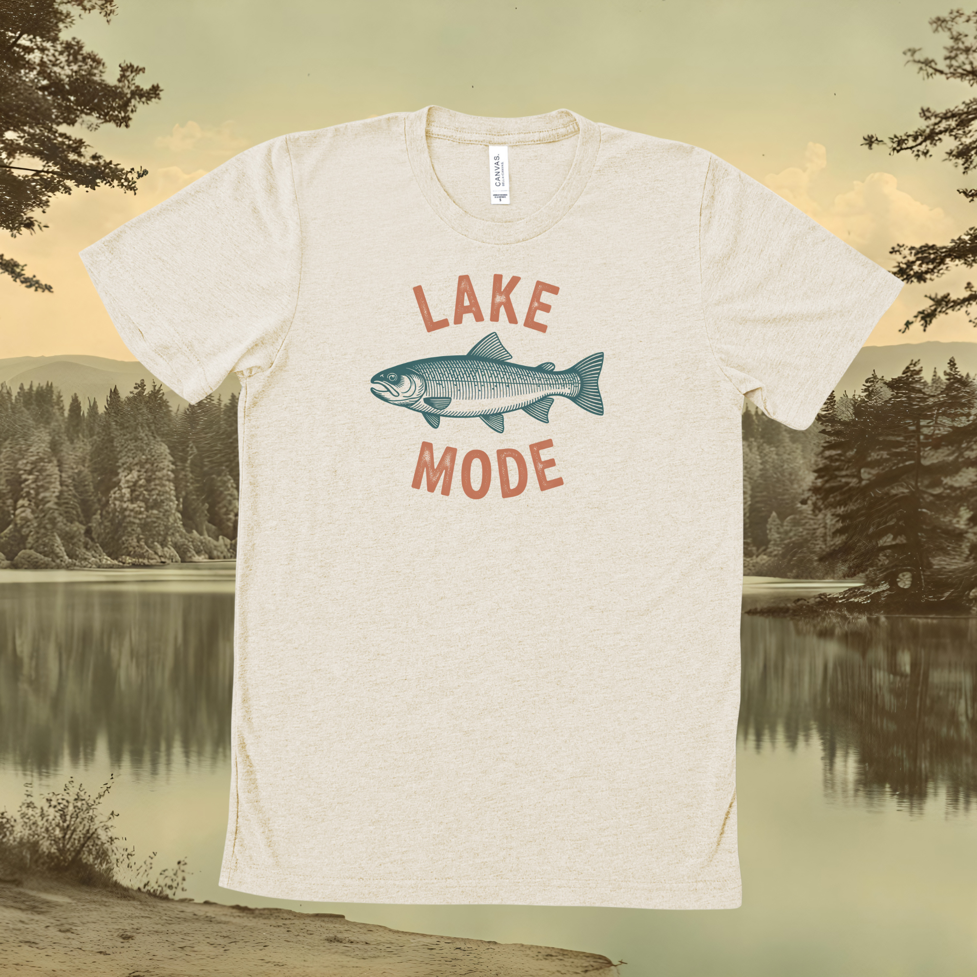Lake Mode on Oatmeal Tee
