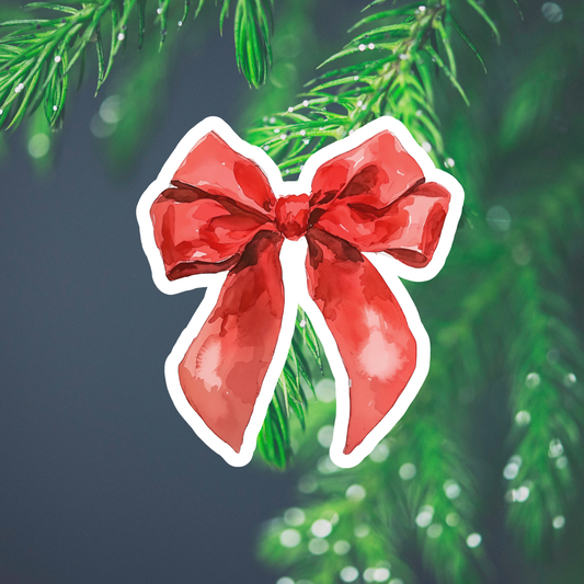 Red Bow Waterproof Vinyl Sticker