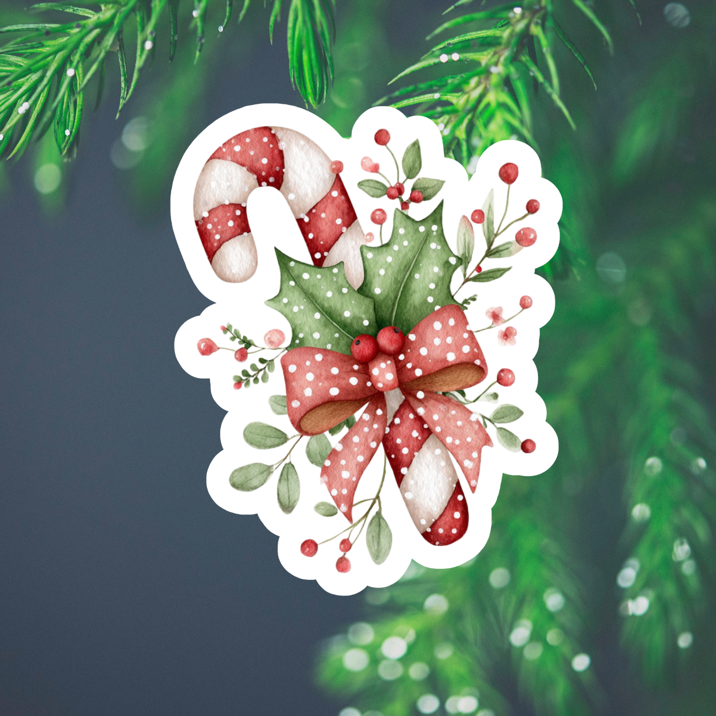 Candy Cane #1 Waterproof Vinyl Sticker