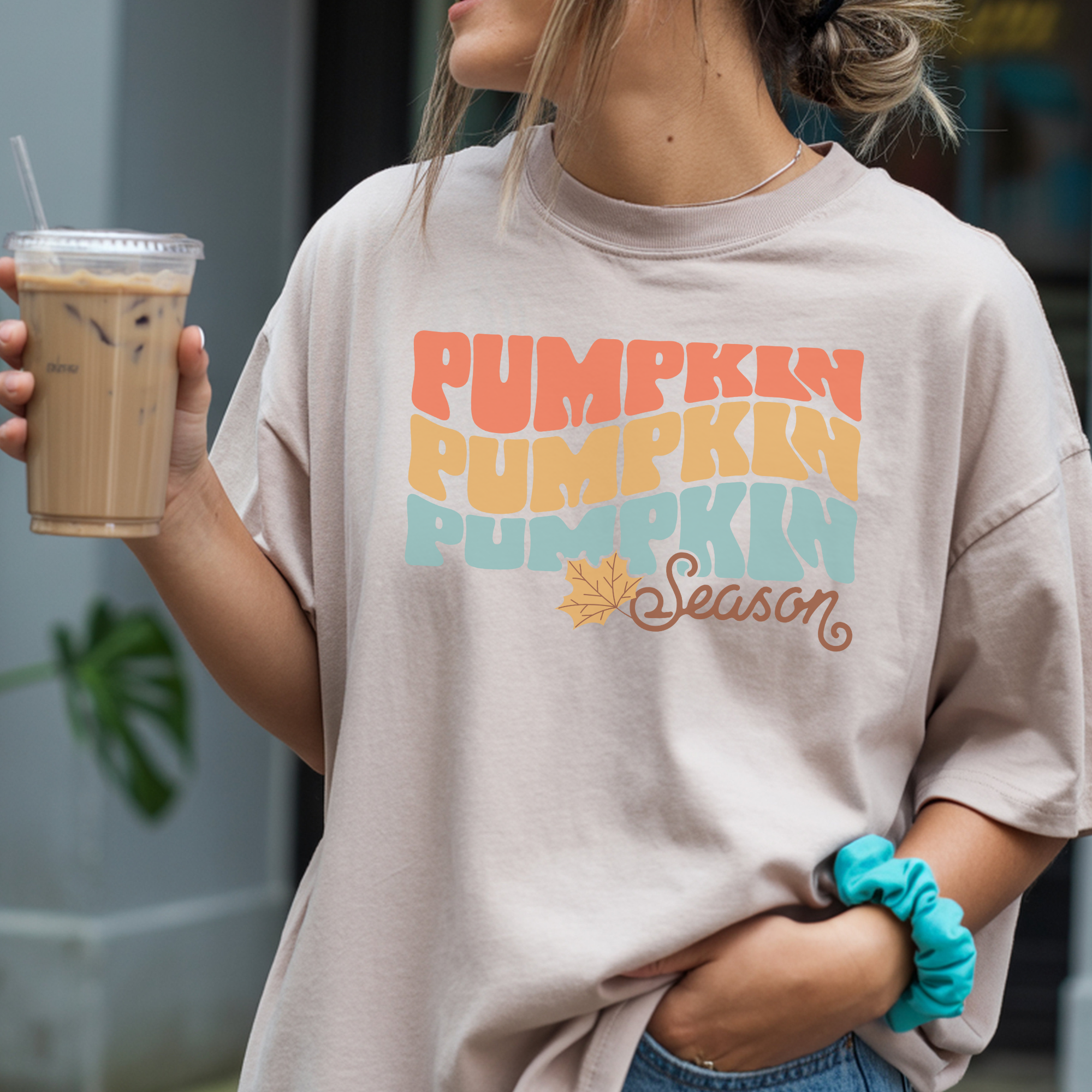 Pumpkin Season on Oatmeal Heather Tee