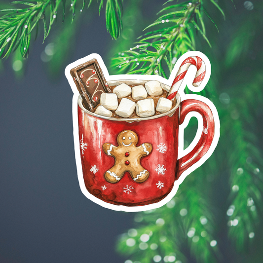 Christmas Mug Waterproof Vinyl Sticker