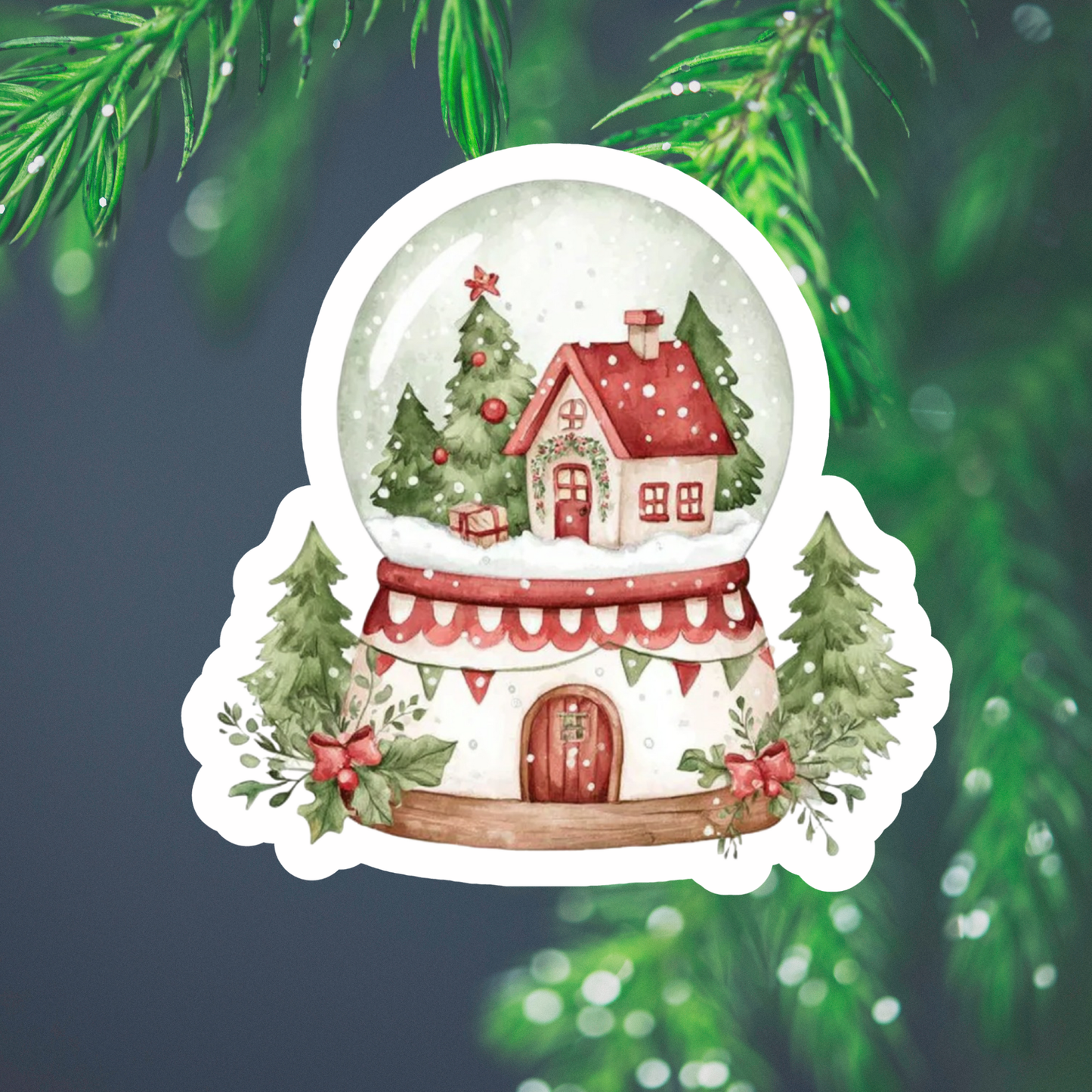 Snow Globe Waterproof Vinyl Sticker