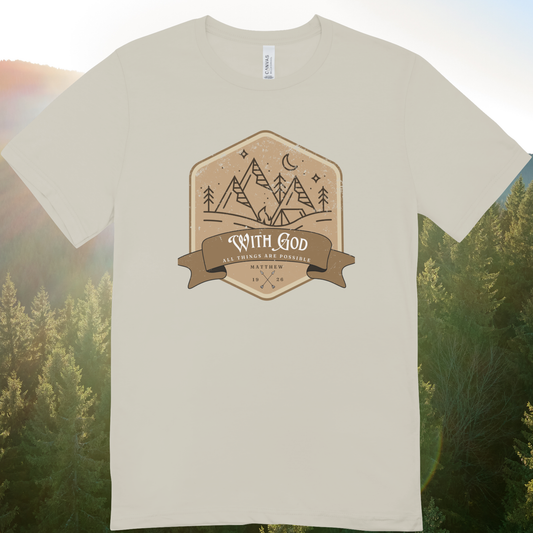 Matthew 19:26 on Oatmeal Heather Tee