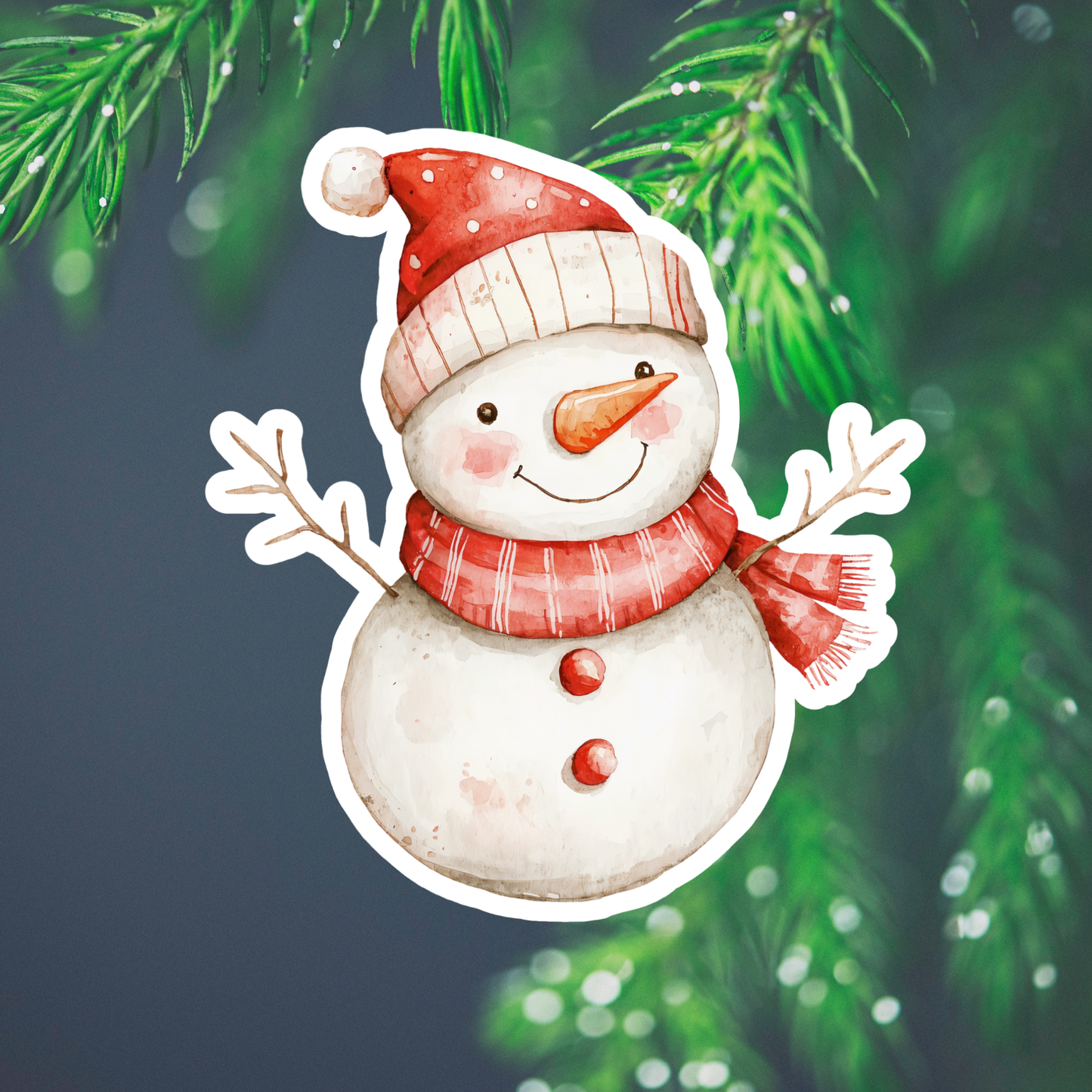 Snowman Waterproof Vinyl Sticker