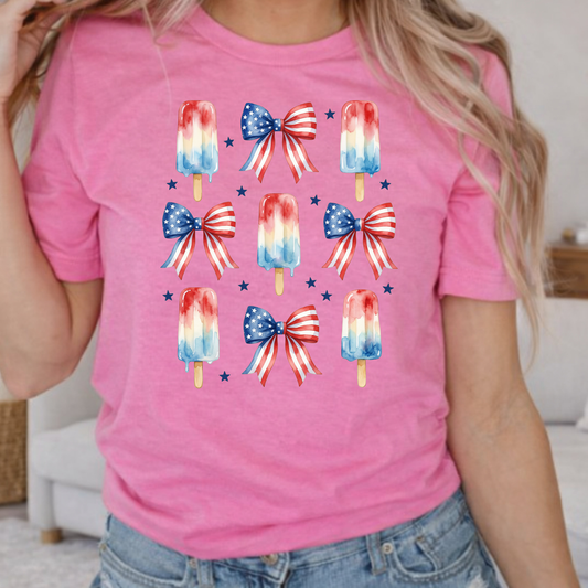 Bows & Popsicles on Heather Charity Tee