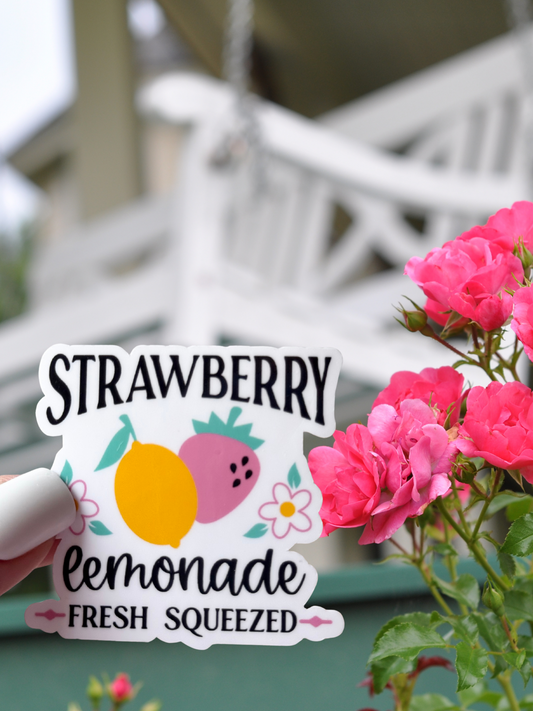 Strawberry Lemonade Waterproof Vinyl Sticker
