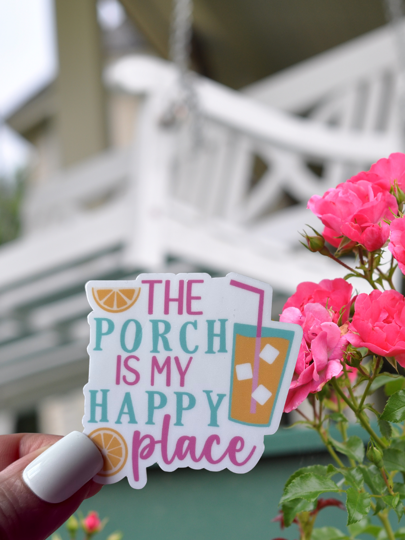 The Porch is my Happy Place Waterproof Vinyl Sticker