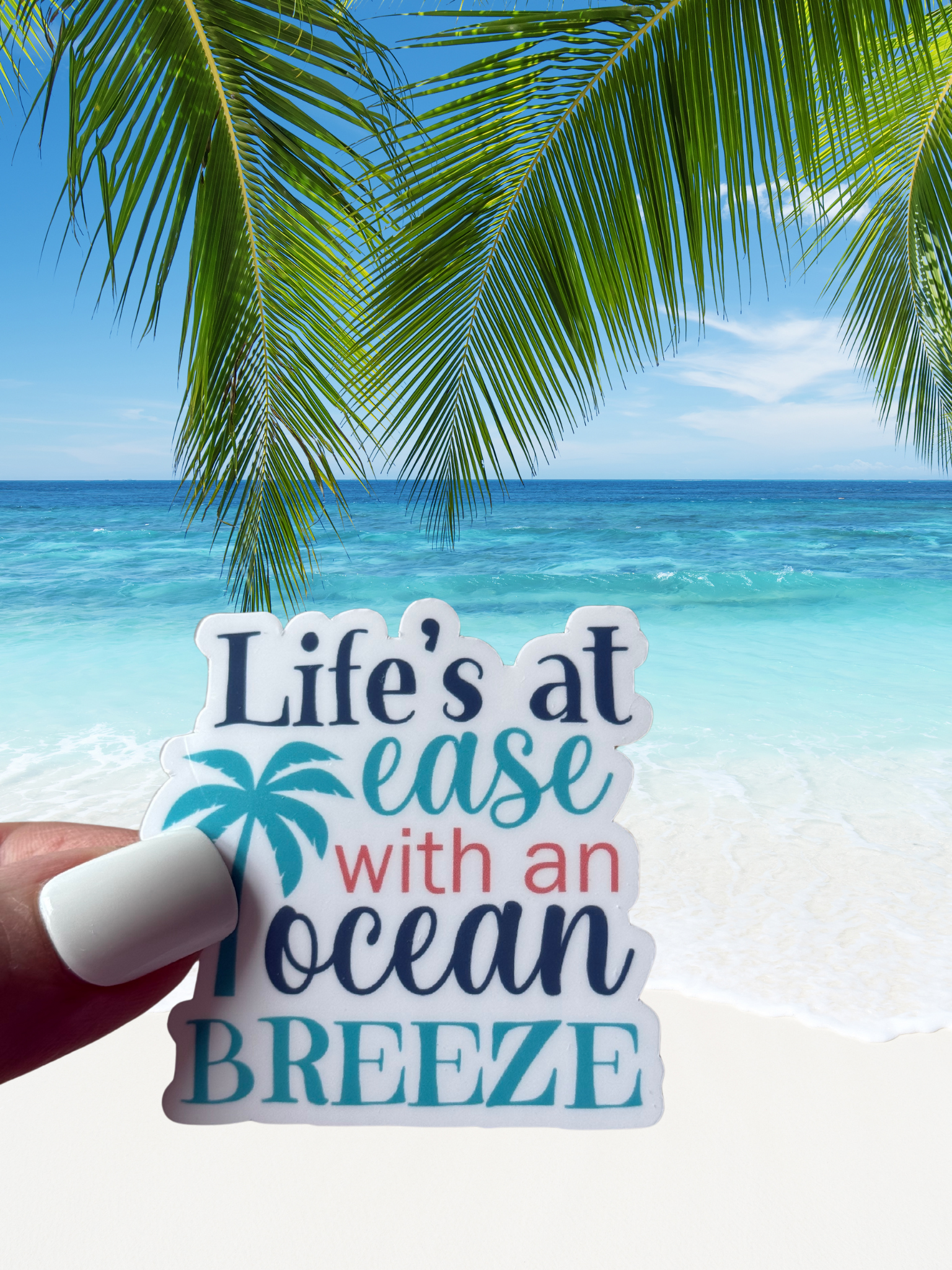 Ocean Breeze Waterproof Vinyl Sticker