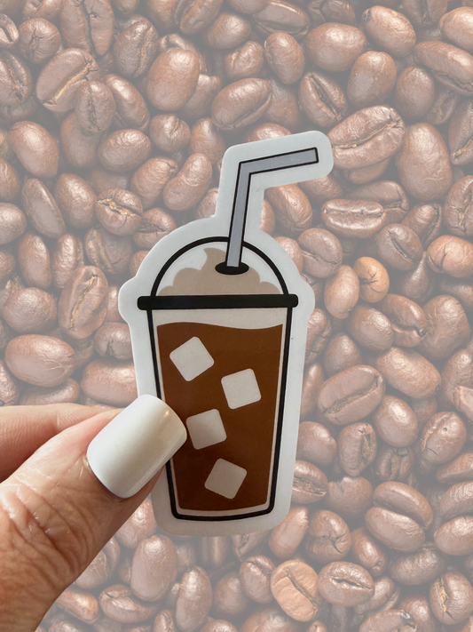 Iced Coffee Waterproof Vinyl Sticker