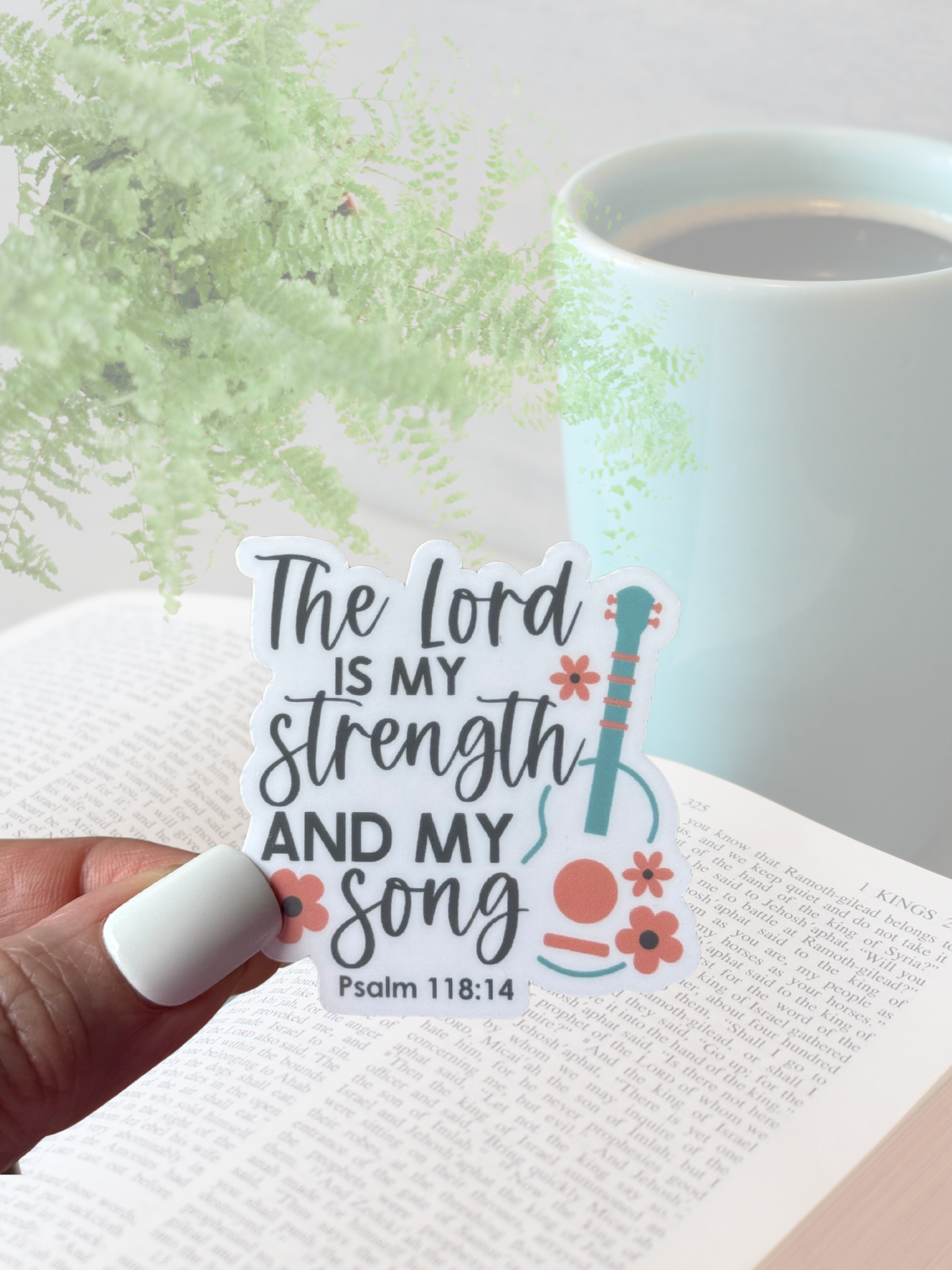 Psalm 118:14 Waterproof Vinyl Sticker