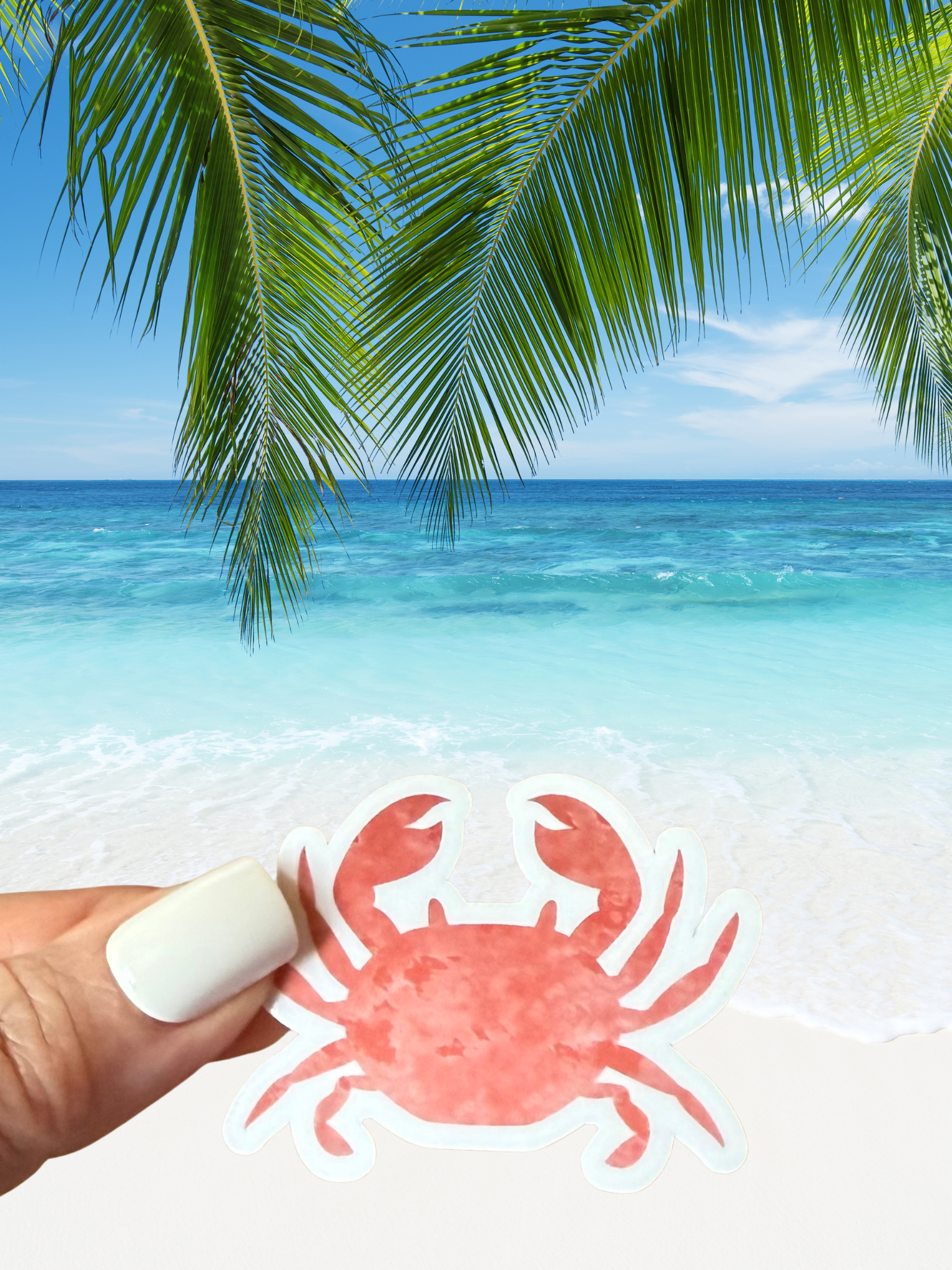 Crab Waterproof Vinyl Sticker
