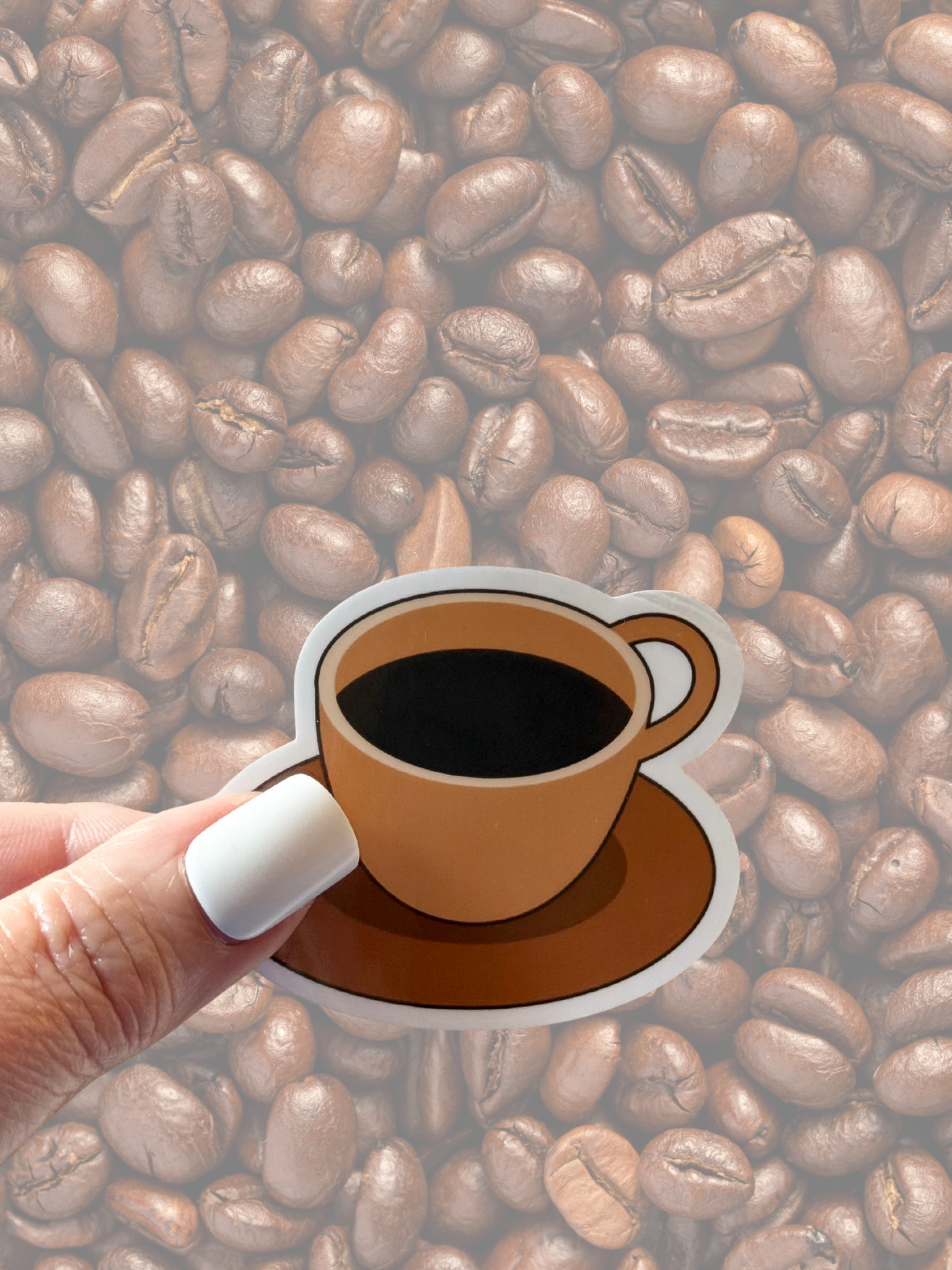 Coffee Mug Waterproof Vinyl Sticker