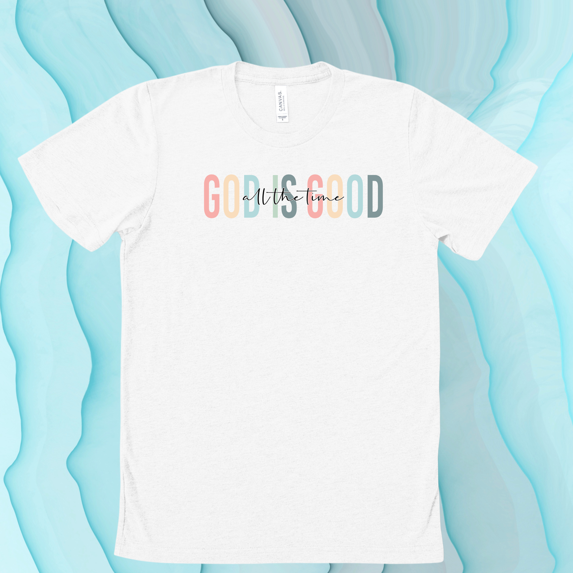 God is Good All the Time on White Fleck Tee
