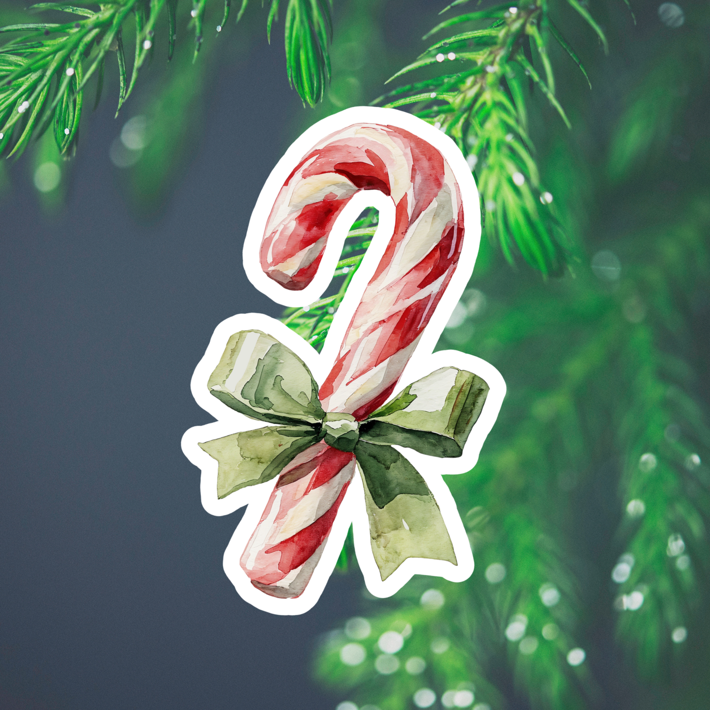 Candy Cane #2 Waterproof Vinyl Sticker