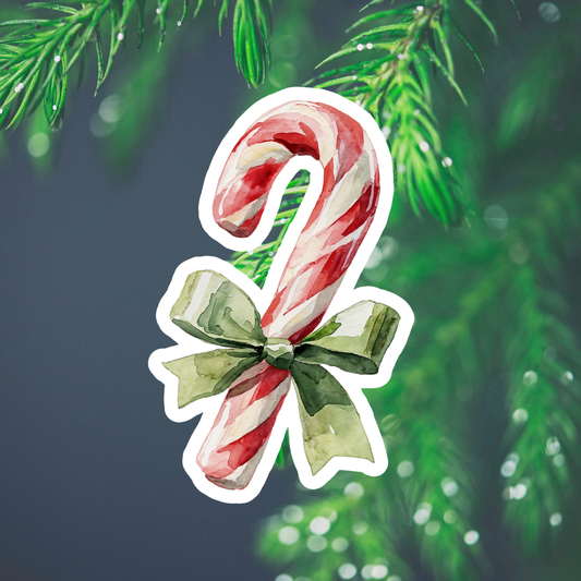 Candy Cane #2 Waterproof Vinyl Sticker