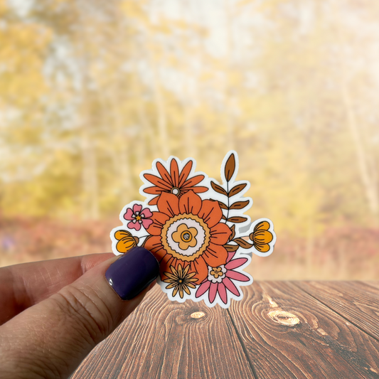 Fall Flowers #2 Waterproof Vinyl Sticker