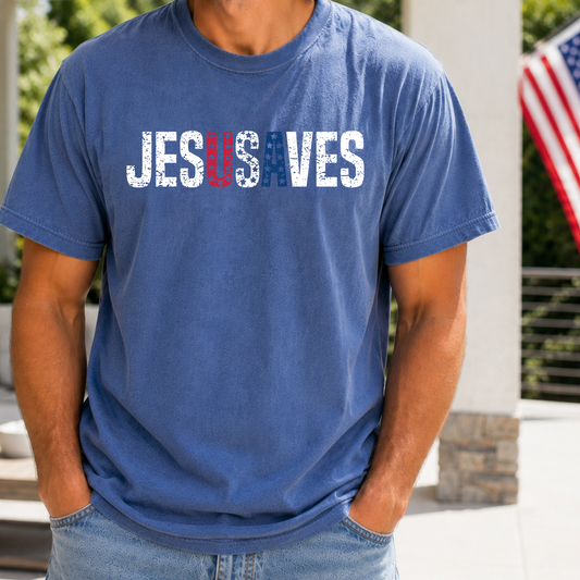 JESUSAVES on Blue Jean Tee