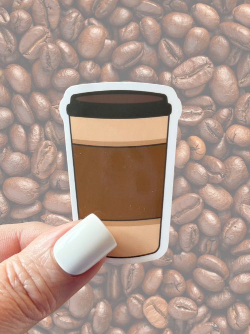 Coffee Cup Waterproof Vinyl Sticker
