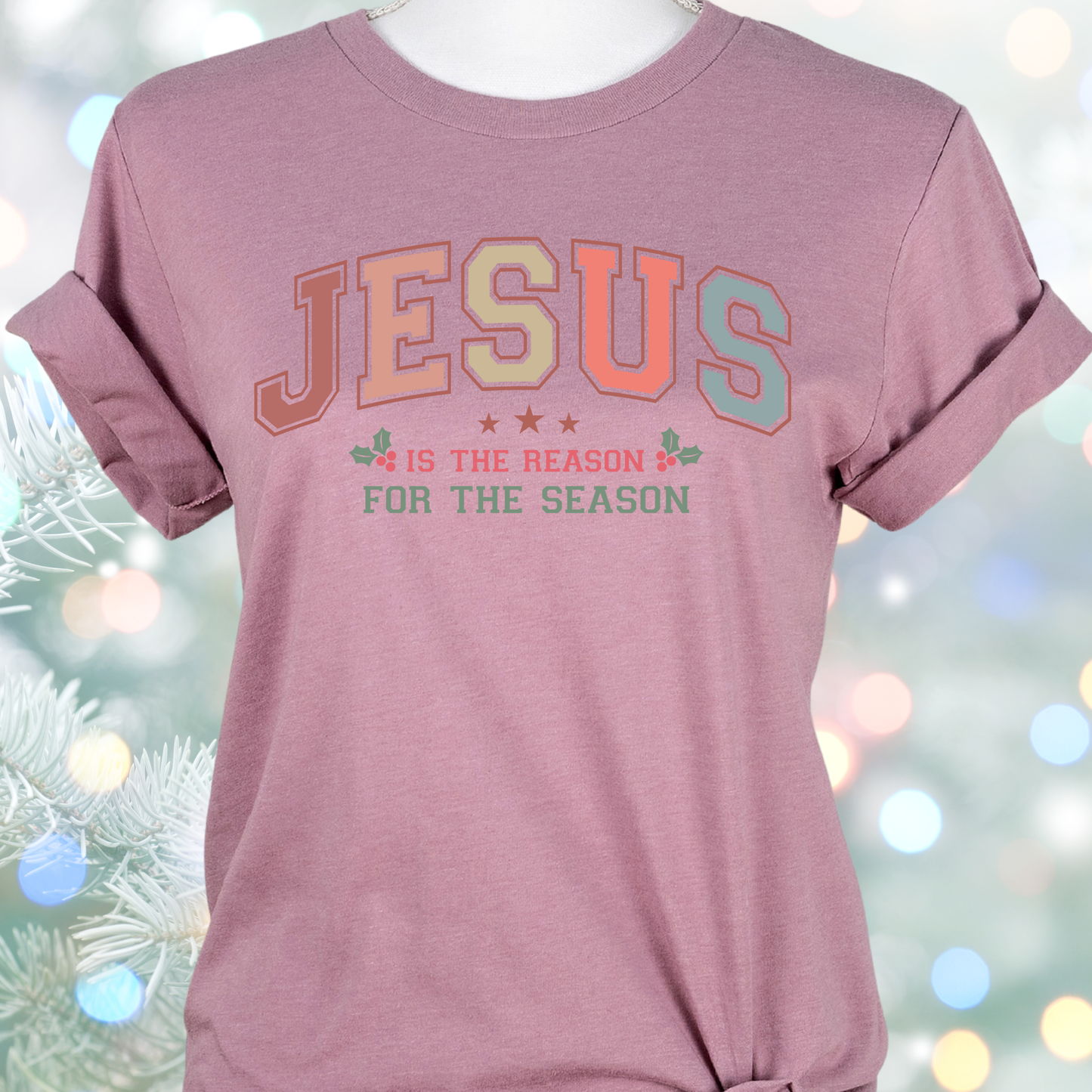 Jesus is the Reason on Orchid Tee