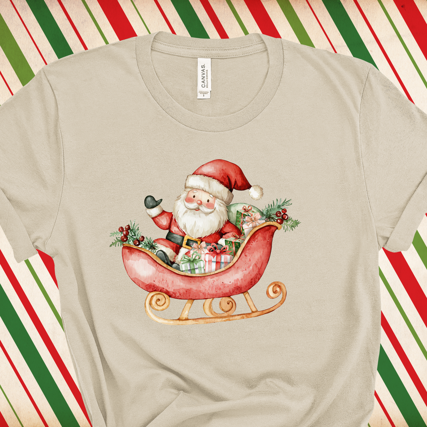 Santa on Oatmeal Heather Tee