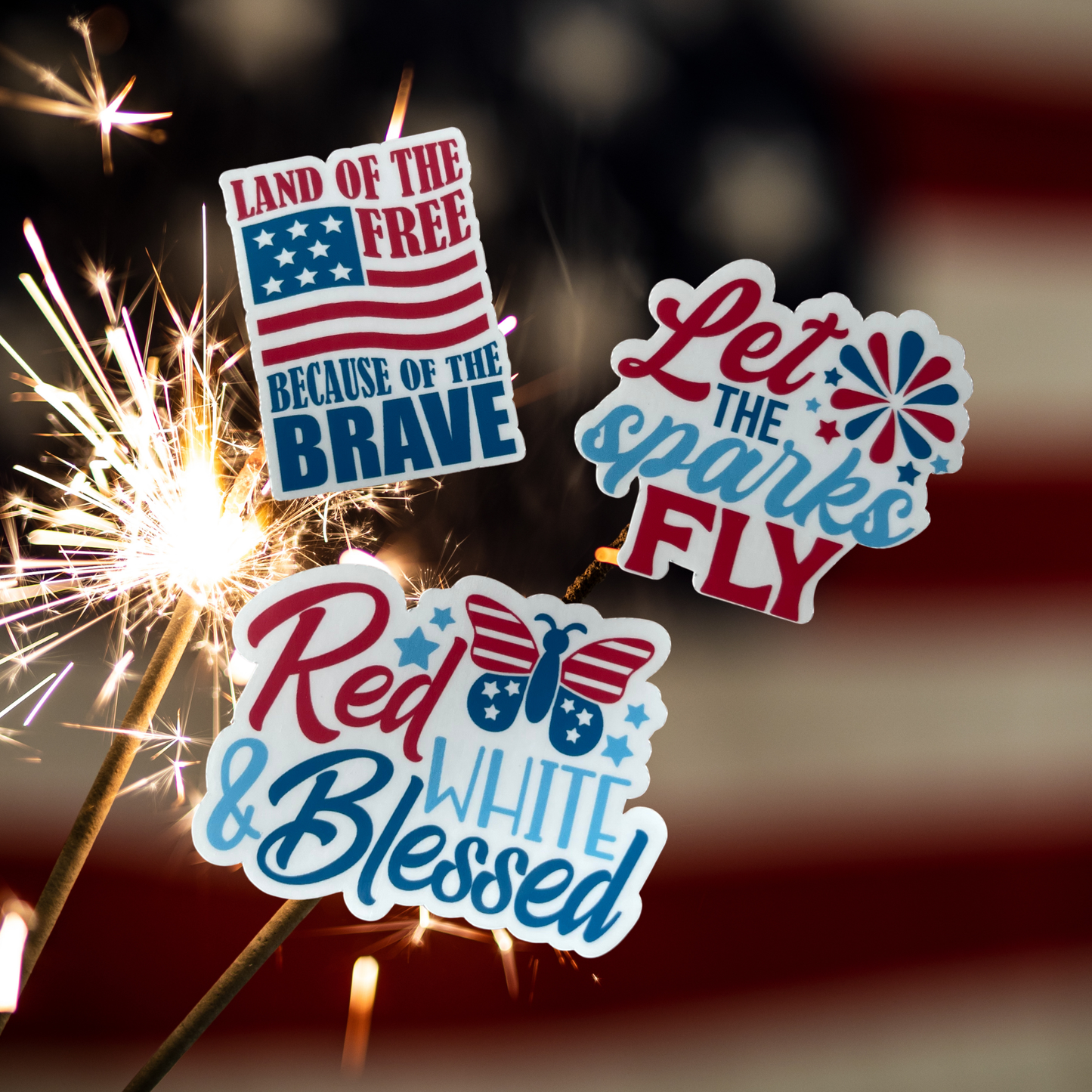 Patriotic Waterproof Vinyl Sticker Set of 3 (Copy)