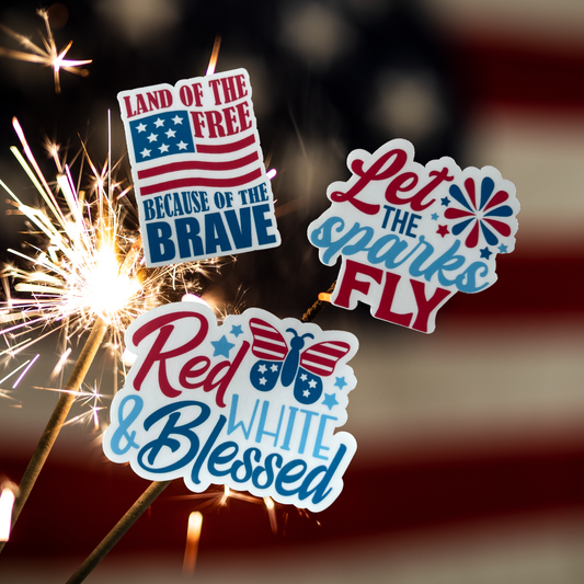 Patriotic Waterproof Vinyl Sticker Set of 3 (Copy)