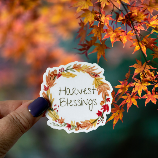 Harvest Blessings Waterproof Vinyl Sticker