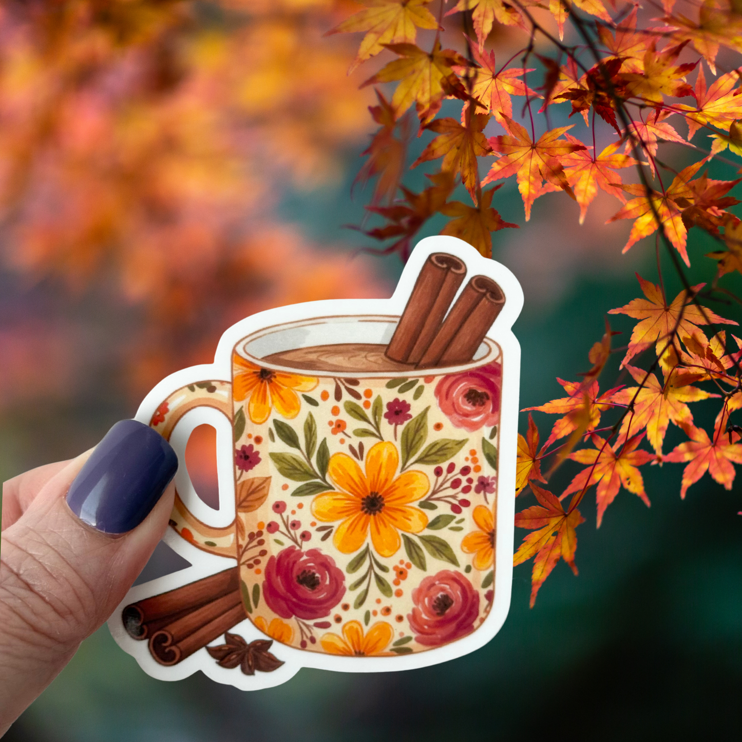 Fall Mug Waterproof Vinyl Sticker