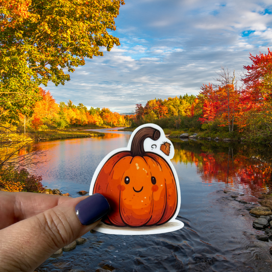 Cute Pumpkin Waterproof Vinyl Sticker
