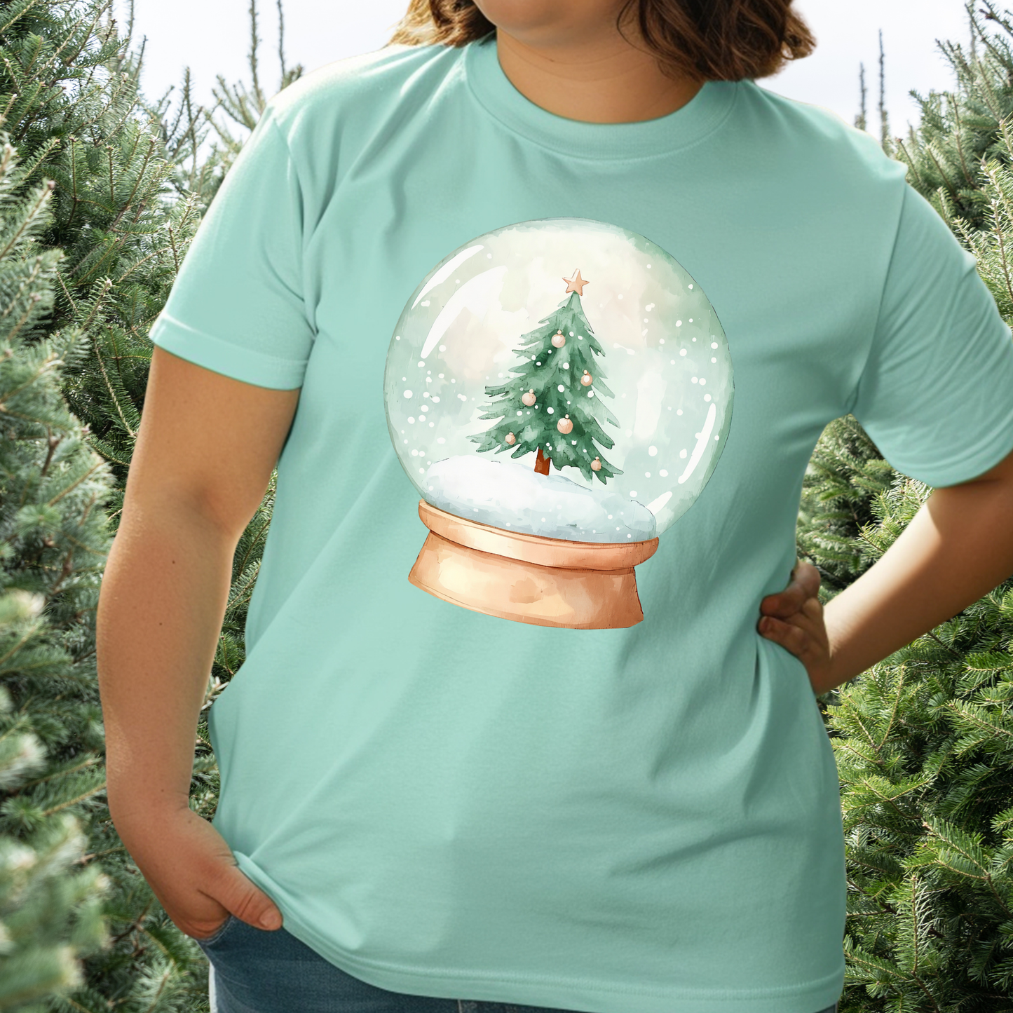 Snow Globe on Ice Blue Tee