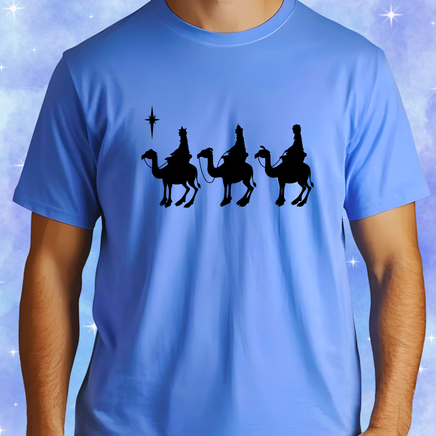 Three Wise Men on Flo Blue Tee