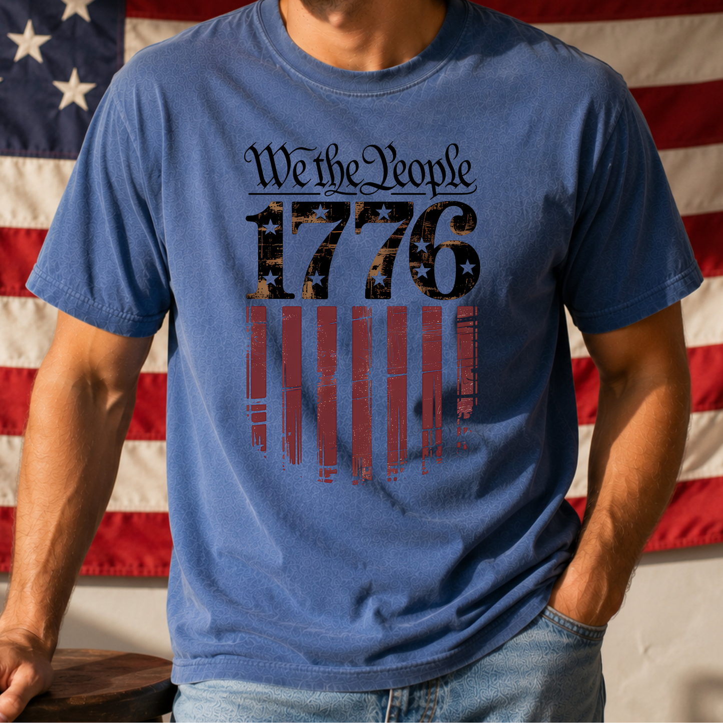 1776 on China Blue Tee
